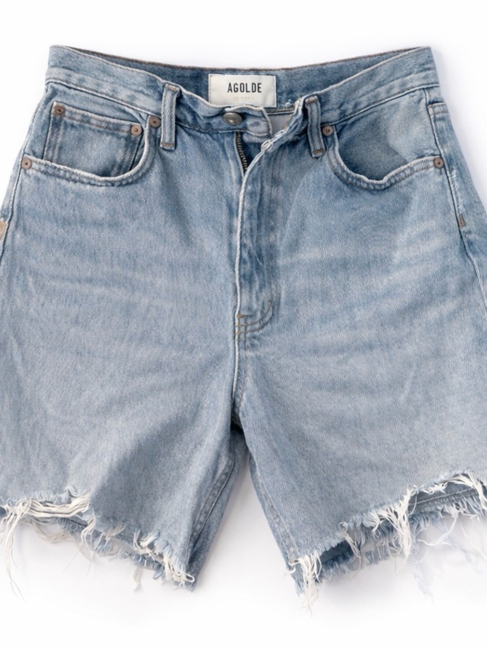 AGOLDE Stella Cutoff Denim Shorts – Light Wash – Size 29